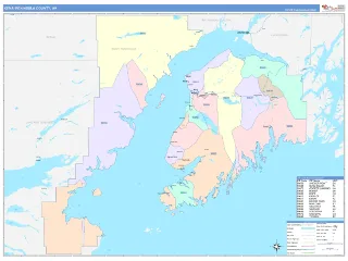 Kenai Peninsula County, AK ColorCast style ZIP Code wall map