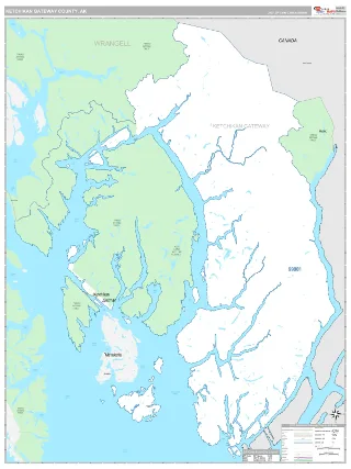 Ketchikan Gateway County, AK Classic style ZIP Code wall map