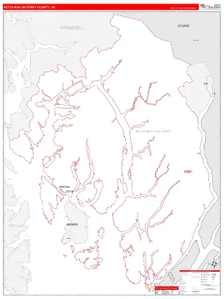 Ketchikan Gateway County, AK RedLine style ZIP Code wall map