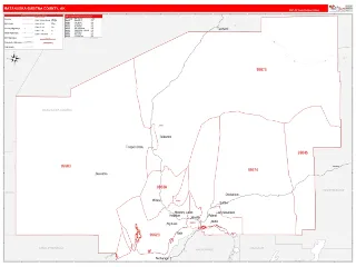 Matanuska-Susitna County, AK RedLine style ZIP Code wall map