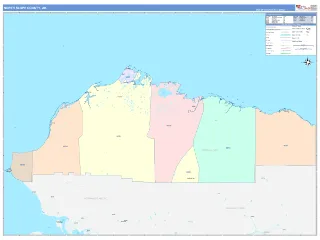 North Slope County, AK ColorCast style ZIP Code wall map