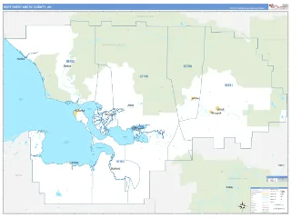Northwest Arctic County, AK Business Reference style ZIP Code wall map
