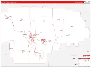 Northwest Arctic County, AK RedLine style ZIP Code wall map