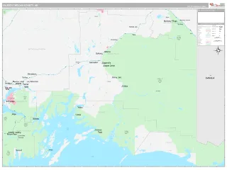 Valdez-Cordova County, AK Classic style ZIP Code wall map
