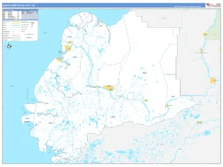 Wade Hampton County, AK Business Reference style ZIP Code wall map