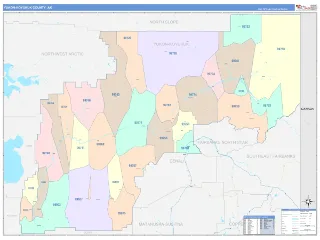 Yukon-Koyukuk County, AK ColorCast style ZIP Code wall map