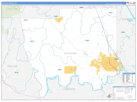 Autauga County, AL map