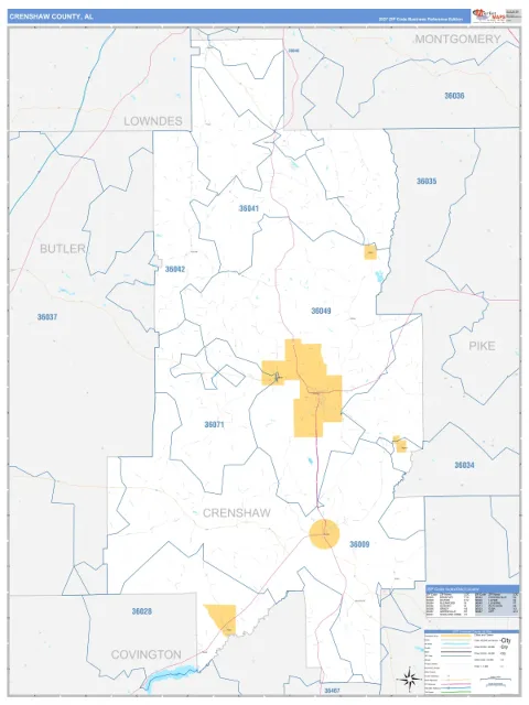 Crenshaw County, AL map