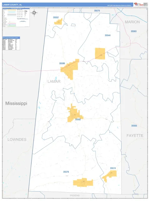 Lamar County, AL map