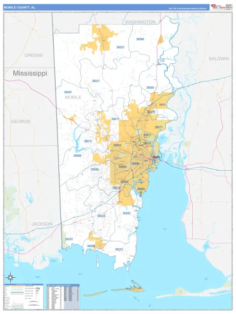 Mobile County, AL map
