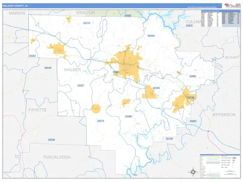 Walker County, AL map