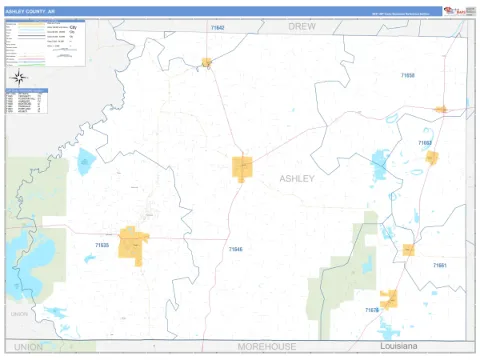 Ashley County, AR map