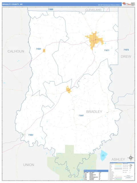 Bradley County, AR map