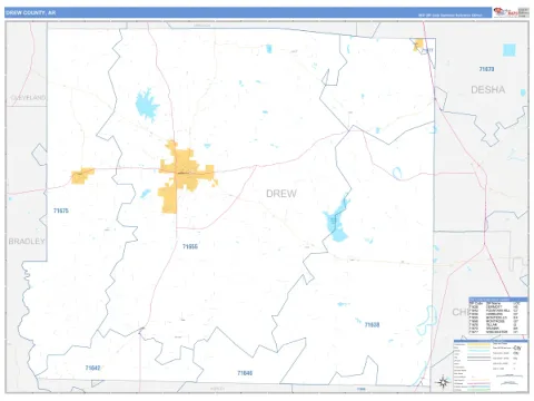 Drew County, AR map