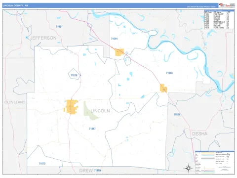 Lincoln County, AR map