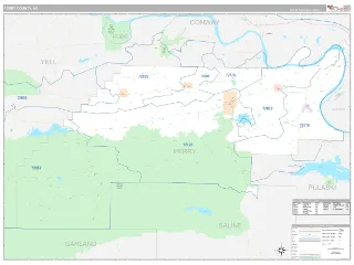Perry County, AR Classic style ZIP Code wall map