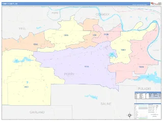 Perry County, AR ColorCast style ZIP Code wall map