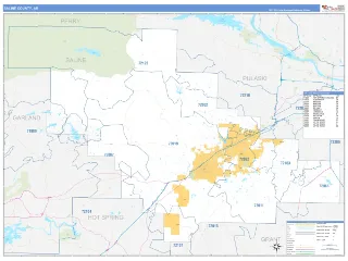 Saline County, AR Business Reference style ZIP Code wall map