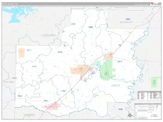 White County, AR Classic style ZIP Code wall map
