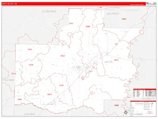 White County, AR RedLine style ZIP Code wall map