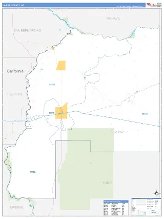 La Paz County, AZ Business Reference style ZIP Code wall map