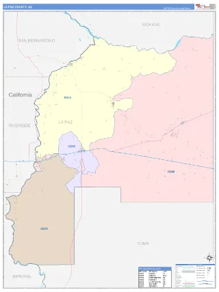 La Paz County, AZ ColorCast style ZIP Code wall map