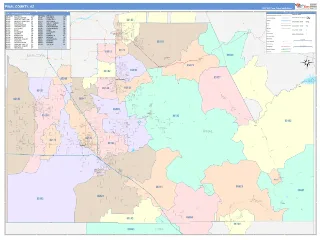 Pinal County, AZ ColorCast style ZIP Code wall map