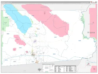 Imperial County, CA Classic style ZIP Code wall map