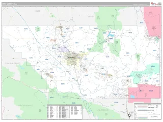 Kern County, CA Classic style ZIP Code wall map