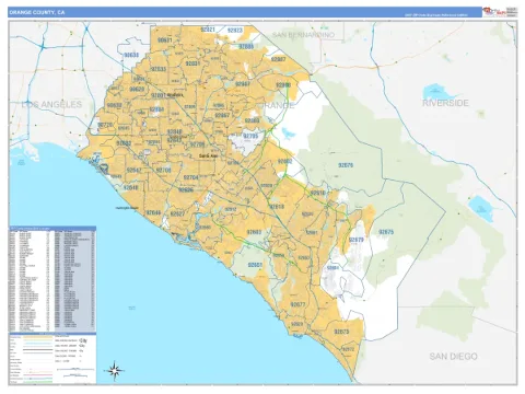 Orange County, CA map