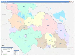 Plumas County, CA ColorCast style ZIP Code wall map