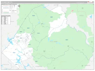 Tuolumne County, CA Classic style ZIP Code wall map