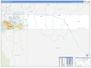 Arapahoe County, CO Business Reference style ZIP Code wall map
