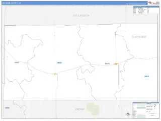 Cheyenne County, CO Business Reference style ZIP Code wall map