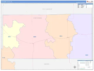 Cheyenne County, CO ColorCast style ZIP Code wall map