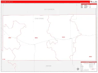 Cheyenne County, CO RedLine style ZIP Code wall map