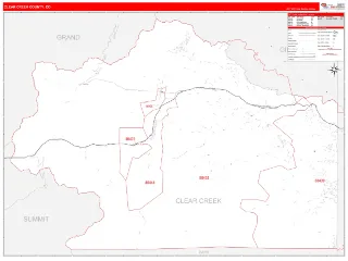 Clear Creek County, CO RedLine style ZIP Code wall map