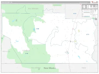 Conejos County, CO Classic style ZIP Code wall map