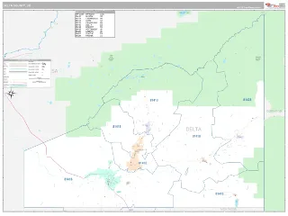 Delta County, CO Classic style ZIP Code wall map