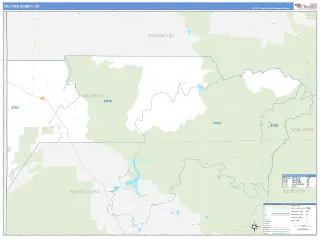 Dolores County, CO Business Reference style ZIP Code wall map