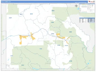 Eagle County, CO Business Reference style ZIP Code wall map