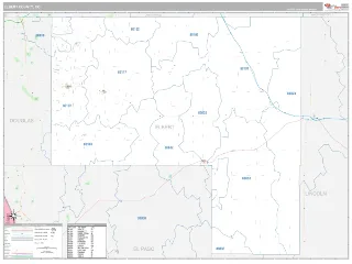 Elbert County, CO Classic style ZIP Code wall map