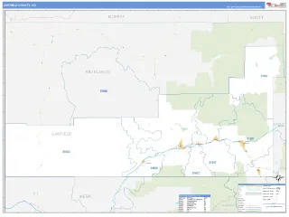 Garfield County, CO Business Reference style ZIP Code wall map