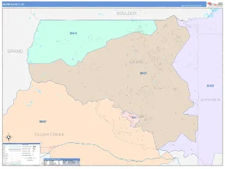 Gilpin County, CO ColorCast style ZIP Code wall map