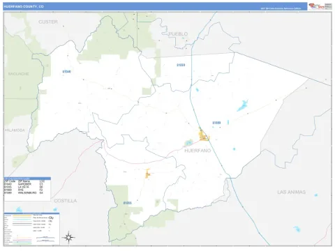 Huerfano County, CO map