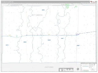 Kit Carson County, CO Classic style ZIP Code wall map