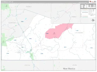 Las Animas County, CO Classic style ZIP Code wall map