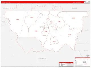 Pitkin County, CO RedLine style ZIP Code wall map