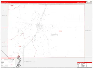 DeSoto County, FL RedLine style ZIP Code wall map