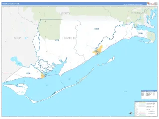 Franklin County, FL Business Reference style ZIP Code wall map